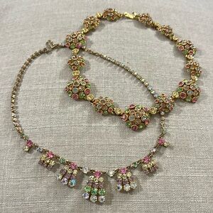 Lot of 2- vintage rhinestone necklaces